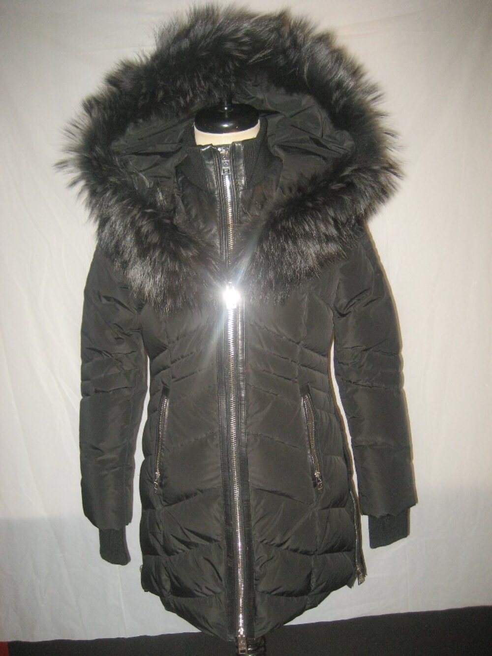 WOMEN'S NB SERIES BY NICOLE BENISTI DOWN FILLED PUFFER JACKET COAT W/ FOX FUR MD
